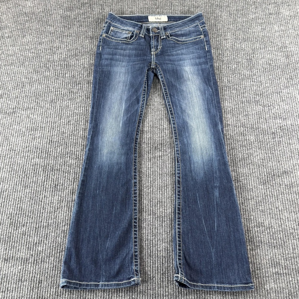 BKE Emma Bootcut Jeans Youth 16 Blue Medium Wash Stretch Adjustable Waist Denim